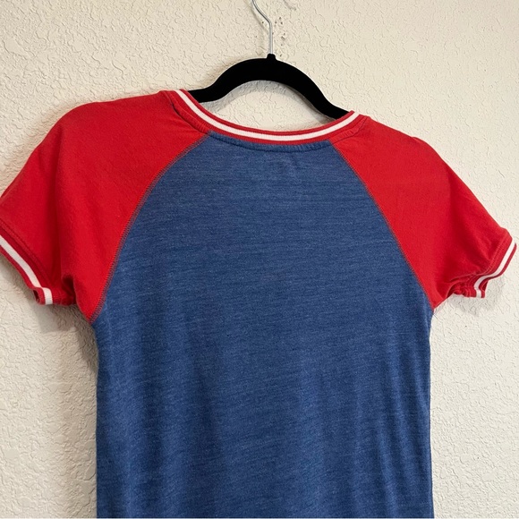 NFL Team New England Patriots V Neck Top Short Sleeve Shirt Womens Size S - Picture 5 of 9